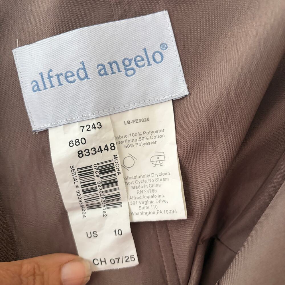 Alfred Angelo Mocha Chiffon Bridesmaid/Prom Dress Size 10 Mocha 7243 - Picture 5 of 10